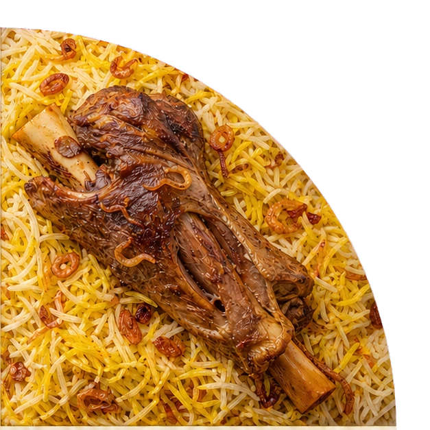 لحم غنم على رز بخاري